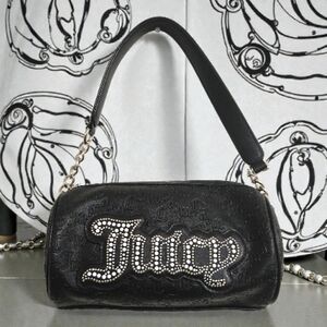 JUICY COUTURE Black String of Pearls SHOULDER BAG